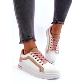 Dámské sportovní se vplíží s béžovým třpytem bílý 4