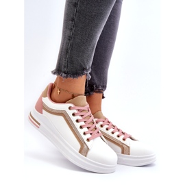 Dámské sportovní se vplíží s béžovým třpytem bílý 2