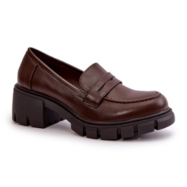 Cm Paris Dámské boty na nízkém podpatku vyrobené z eko kůže, tmavě hnědá hnědý 3