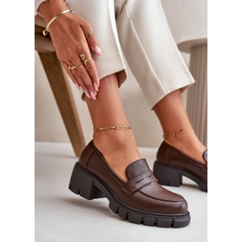 Cm Paris Dámské boty na nízkém podpatku vyrobené z eko kůže, tmavě hnědá hnědý 4