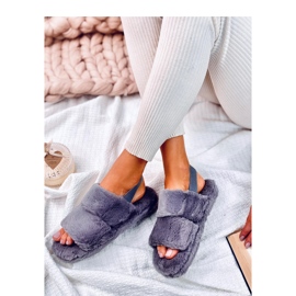 Dámské pantofle Rhodes Grey s gumičkou šedá 1 Dámské pantofle Rhodes Grey s gumičkou šedá 1