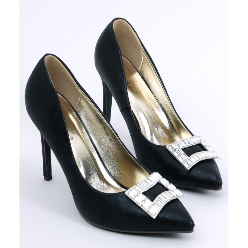 Dámské vysoké podpatky se zdobením Deborah Black - Inello černá 1