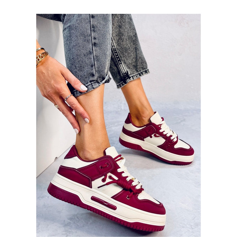 Clavell Wine tenisky s vysokou podrážkou - Inello červené 2