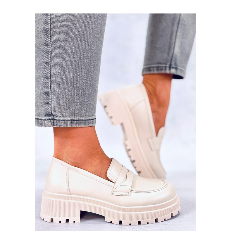 Dench Béžové mokasíny na platformě - Inello béžový 1