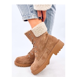 Kotníkové šněrovací boty Barkoi Camel - Inello hnědý 1