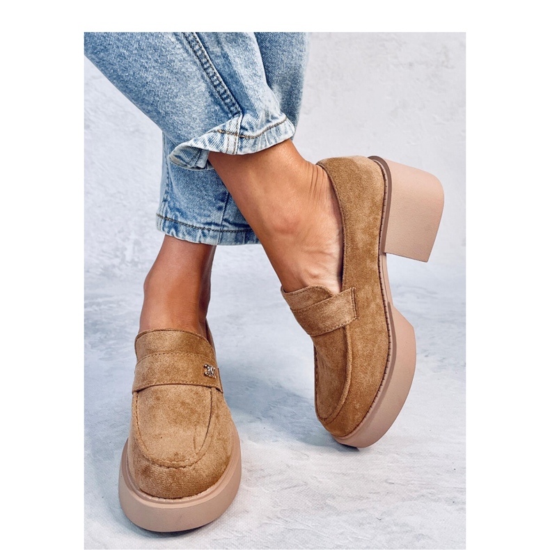 Camel mokasíny na vysokém podpatku - hnědý 1