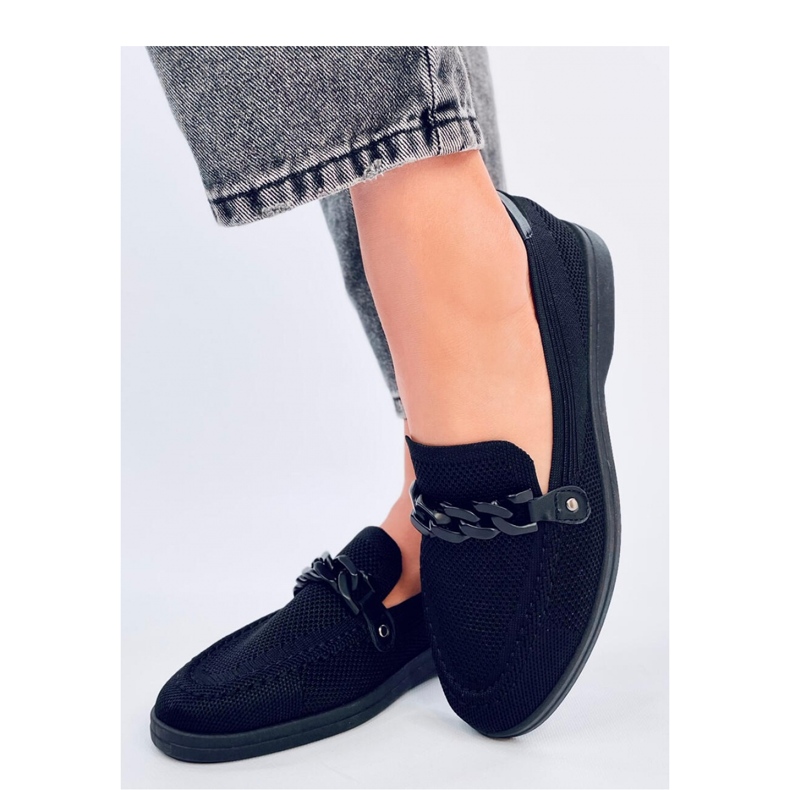 Černé prolamované mokasíny černá 1