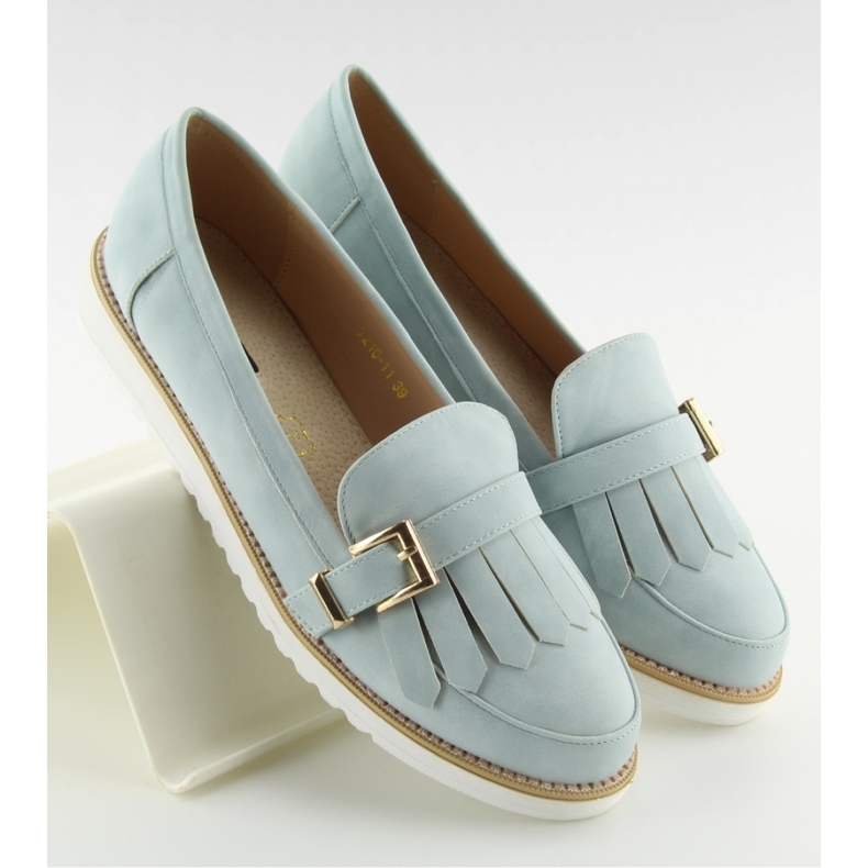 Dámské modré mokasíny modrý 1