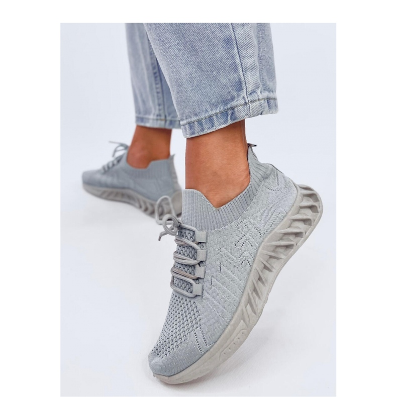 Šedé ponožkové sportovní boty šedá 2