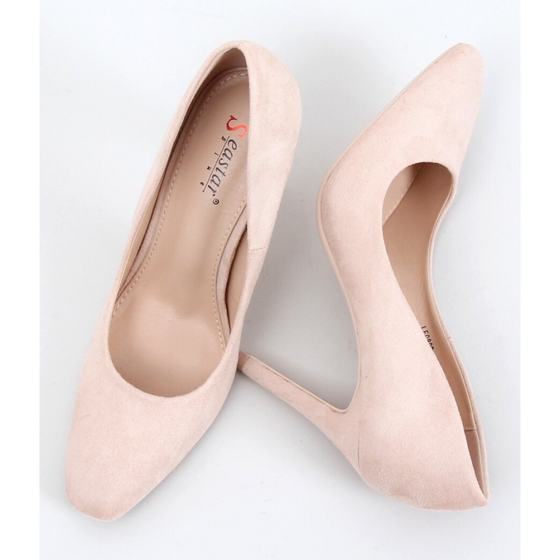 Béžové dámské vysoké podpatky béžový 1