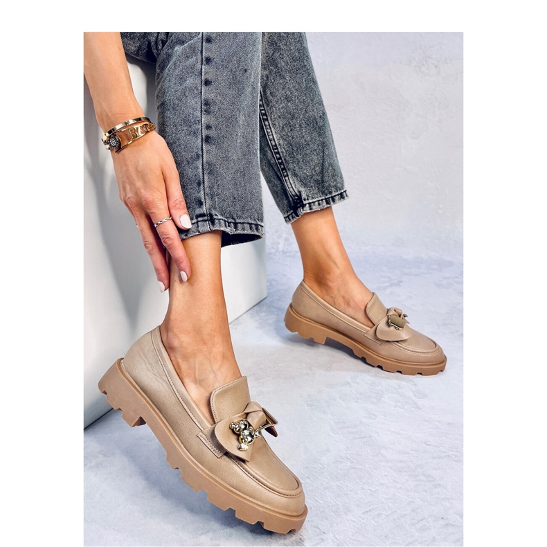 Mokasíny zlatého medvídka khaki hnědý 1