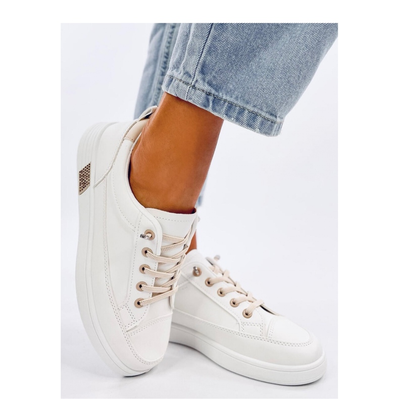 Béžové dámské tenisky bílý 1