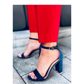 Námořnické sandály na vysokém podpatku modrý 1