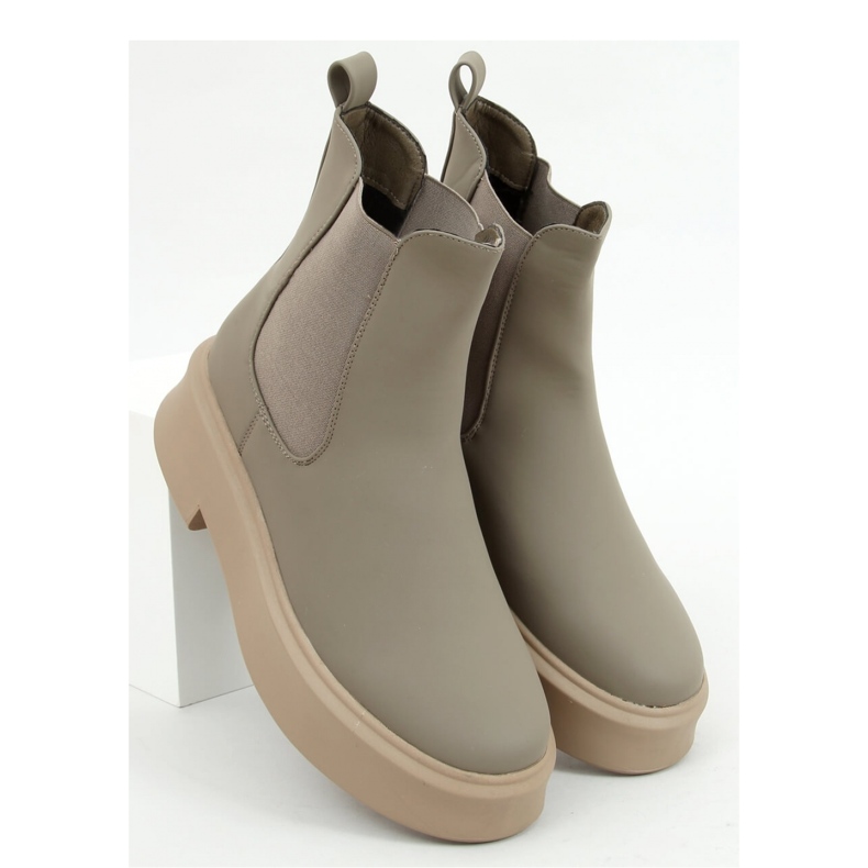 Khaki Green Chelsea boty se silnou podrážkou zelený 1
