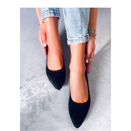 Balerínky s koženou vsadkou Keys Black - Inello černá 2