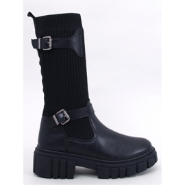 Kozačky s pružným svrškem Rhea Black - Inello černý 1