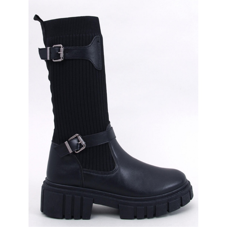 Kozačky s pružným svrškem Rhea Black - Inello černý 1