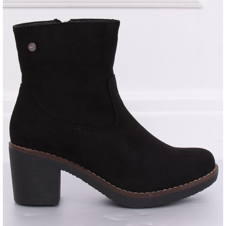 Černé gumové kozačky na vysokém podpatku 8B852 Black - Inello černý 1