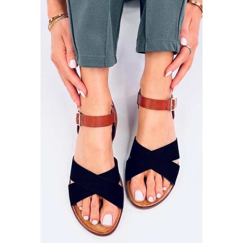 Dámské zvýšené sandály černý 1