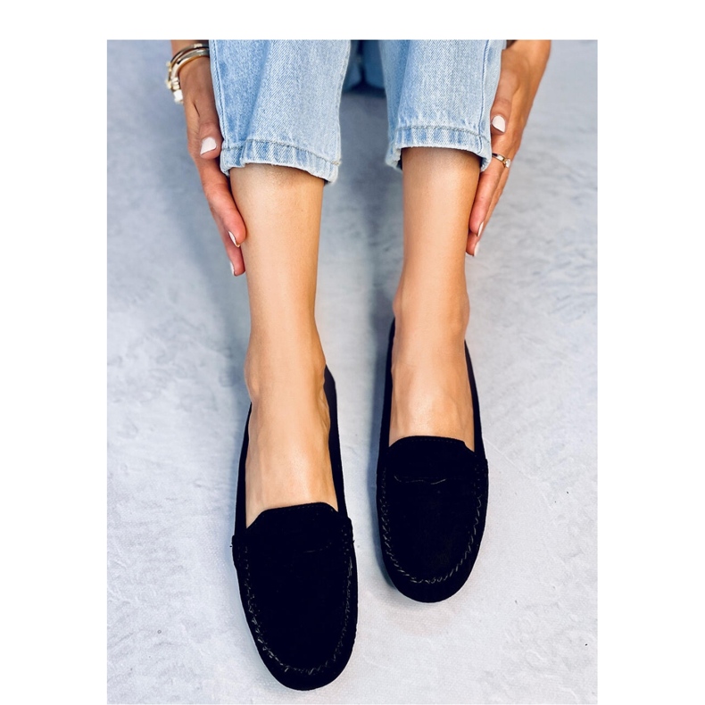 Dámské semišové mokasíny Black černý 1