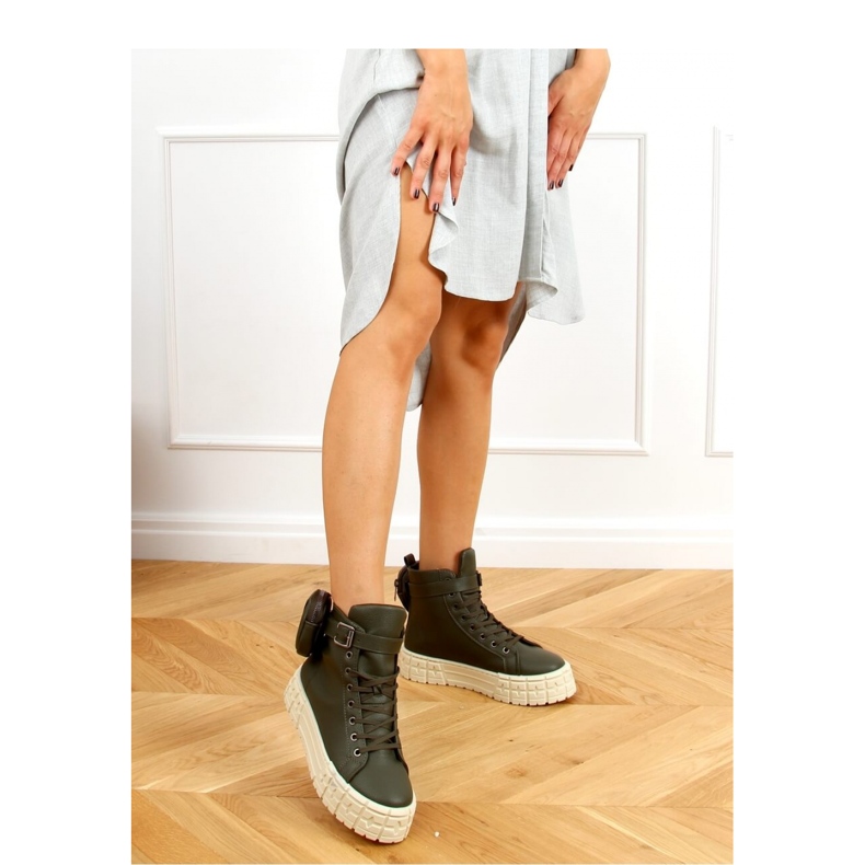 Zelené vysoké tenisky RE11P Green - Inello zelená 2