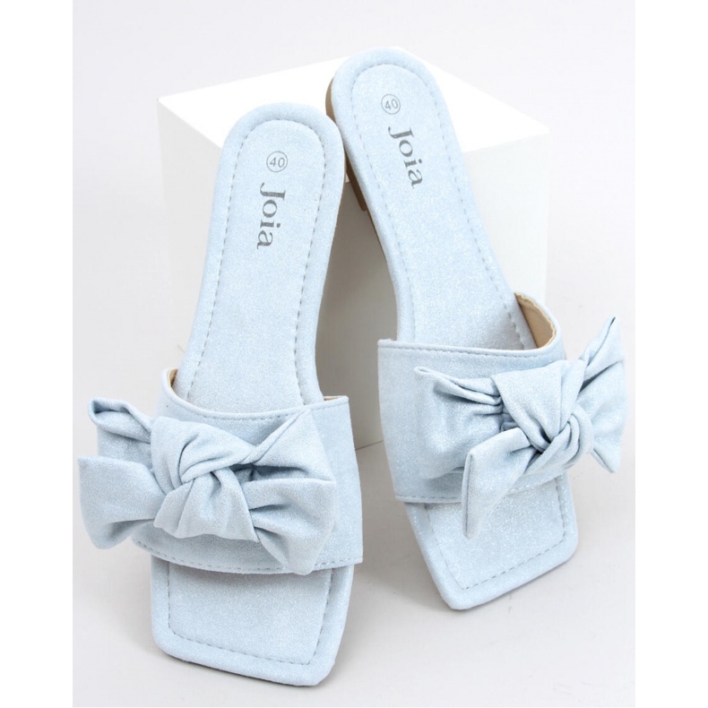 Modré žabky se čtvercovou podrážkou modrý 1