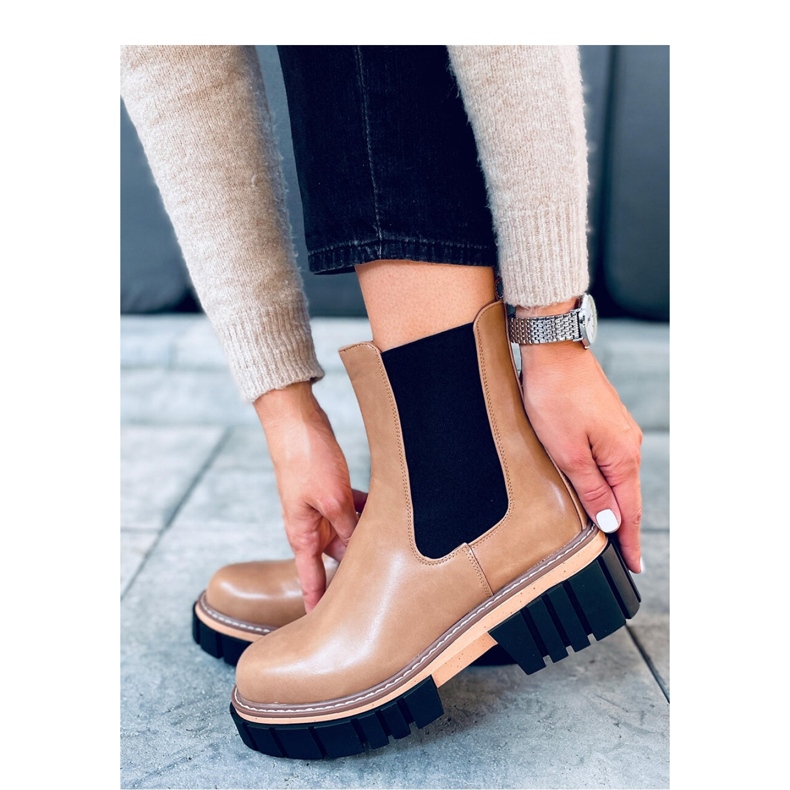 Dámské Chelsea boty Bella LT.KHAKI - Inello hnědý 2