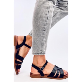 Černé dámské ploché sandály černá 1