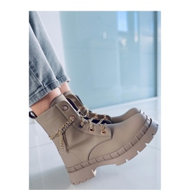 Lohan Apricot šněrovací kotníkové boty - Inello béžový 2