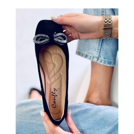 Semišové balerínky s mašlí Serna Nero - Inello černý 2