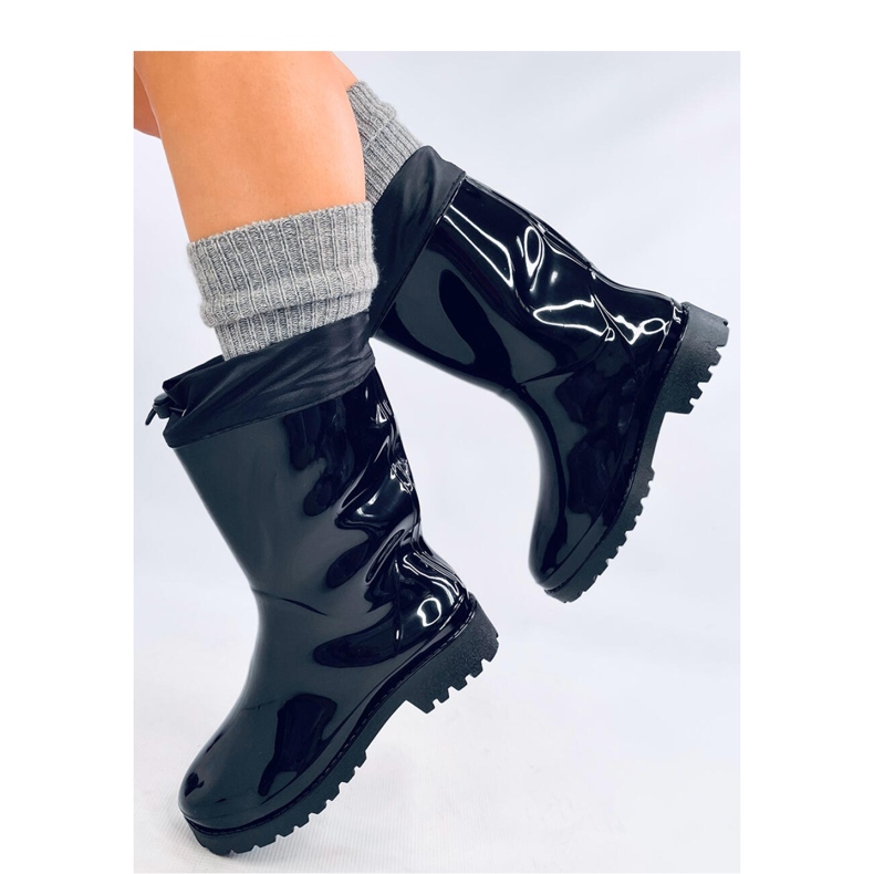 Malované galoše s černou manžetou černá 1 Malované galoše s černou manžetou černá 1