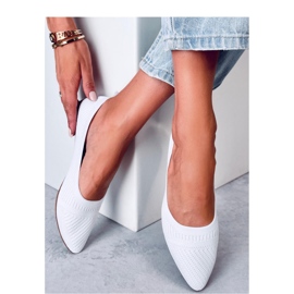 Bílé tkané balerínky bílý 1