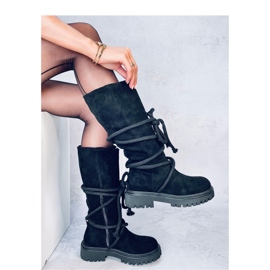 Semišové boty se šňůrkou, Spicer Black - Inello černá 2