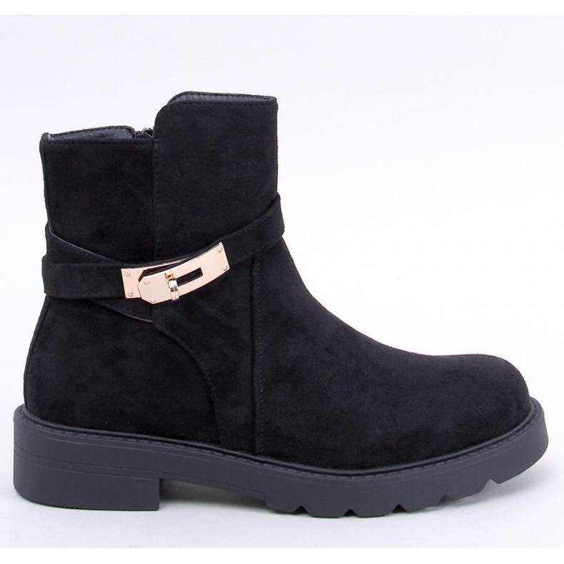 Drapers Černé semišové ploché kotníkové boty - Inello černá 1