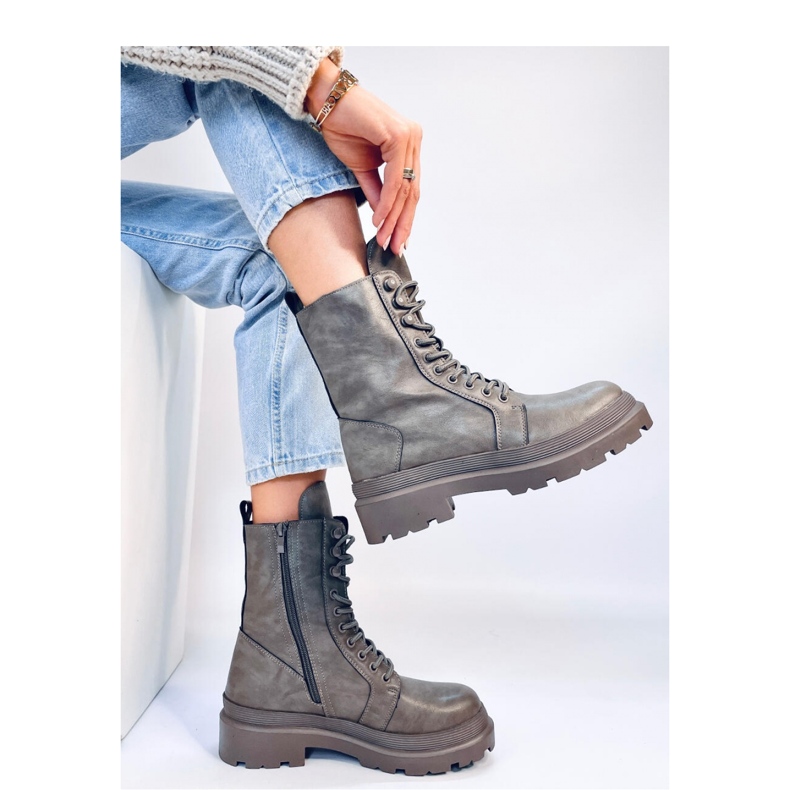 Kinchs Grigio - šněrovací kotníkové boty Inello s chráničem šedá 2