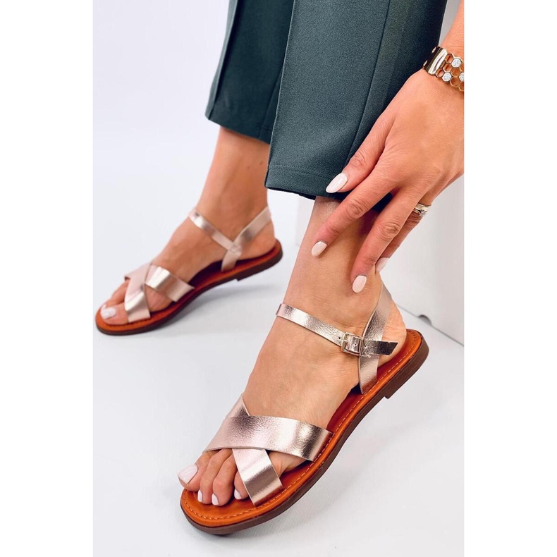 Dámské šampaňské sandály růžový 1