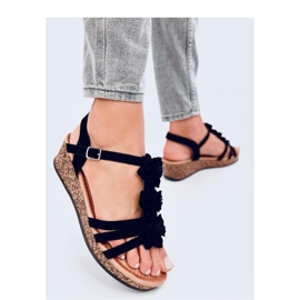 Květinové sandály Fisken Black - Inello černá 1
