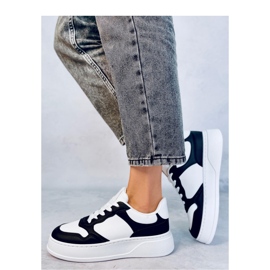 Černé dámské tenisky s vysokou podrážkou bílý 1