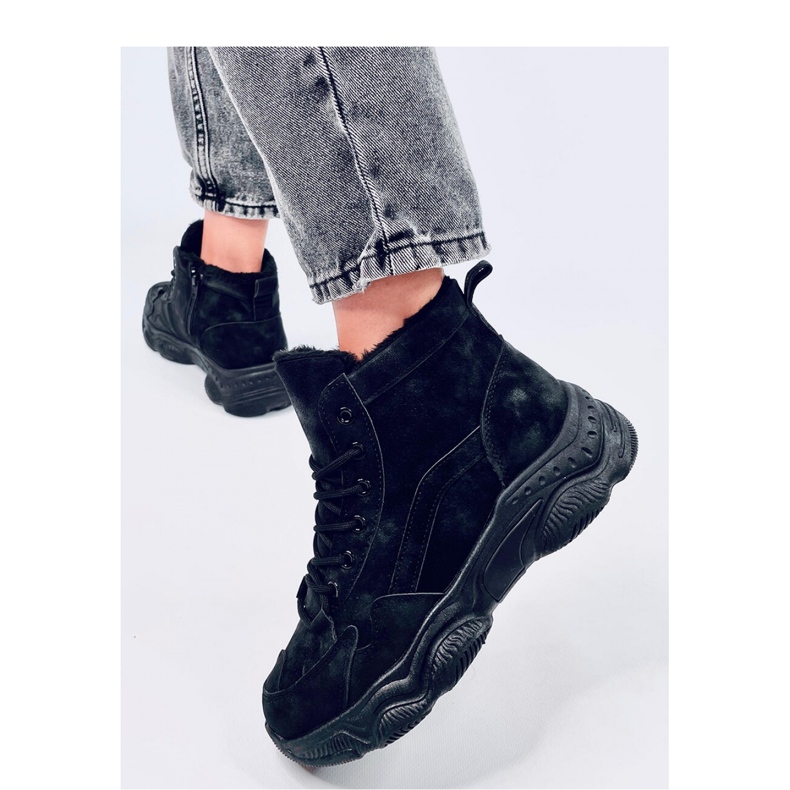 Elius Black - zateplené zimní tenisky Inello černá 2