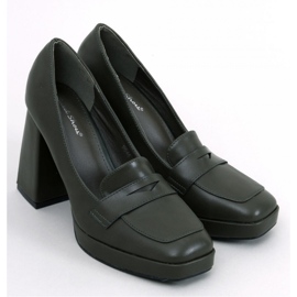 Mokasíny Entee Green na vysokém podpatku - Inello zelená 1