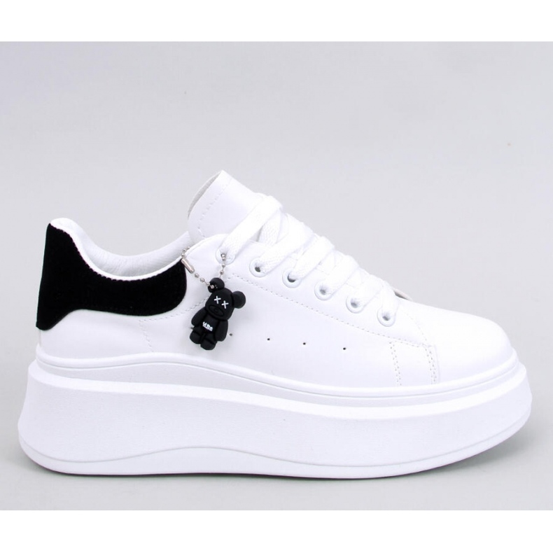 Tenisky na klínku Liezel WHITE/BLACK s přívěskem - Inello černý 1