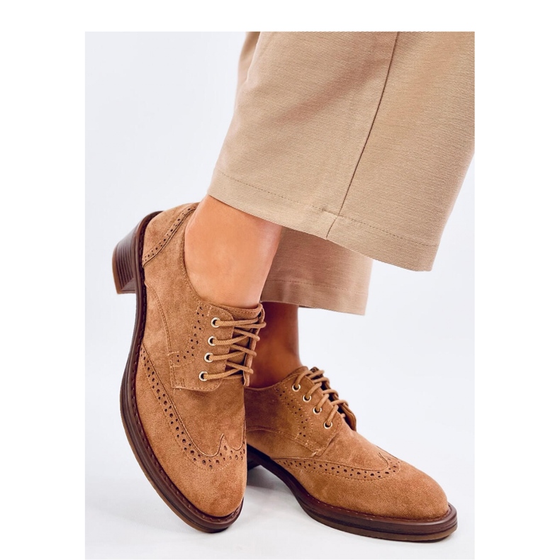 Mokasíny Vedra Camel na vysokém podpatku - Inello hnědý 1