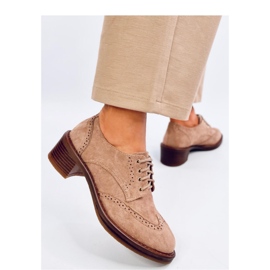 Mokasíny Vedra Khaki na vysokém podpatku - Inello béžový 1