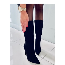 Klasické semišové jehlové kozačky Marissa Black - Inello černý 1
