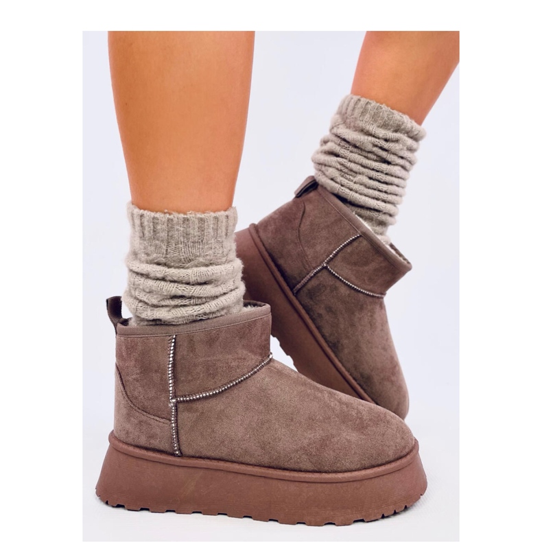 Krátké boty na platformě Rodmans Khaki - Inello hnědý 1