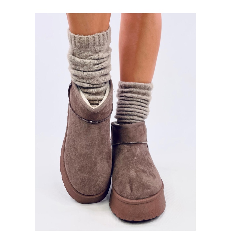 Krátké boty na platformě Rodmans Khaki - Inello hnědý 2