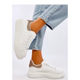 Tenisky na platformě Parkss WHITE/GOLD s kamínky - Inello bílý 1