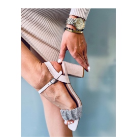 Dash Nude sandály na širokém podpatku - Inello béžový 2