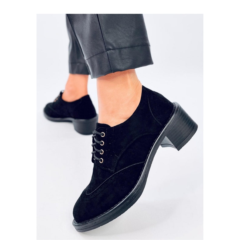 Mokasíny Vedra Black na vysokém podpatku - Inello černá 1