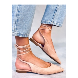 Šněrovací balerínky Dentoni Nude - Inello béžový 1